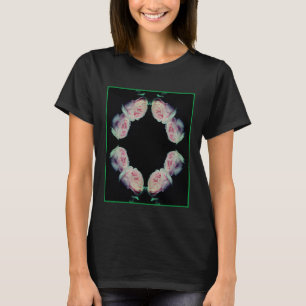 Abstraktes Paar rosafarbener Rosen T-Shirt