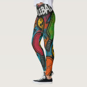 Abstraktes Paddle Ball Grafik drucken in Picklebal Leggings (Links)