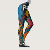 Abstraktes Paddle Ball Grafik drucken in Picklebal Leggings (Rechts)