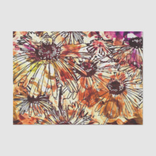 Abstraktes Paint Daub Sonnenblumenmuster Seidenpapier