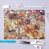 Abstraktes Paint Daub Sonnenblumenmuster Seidenpapier (Handwerk)