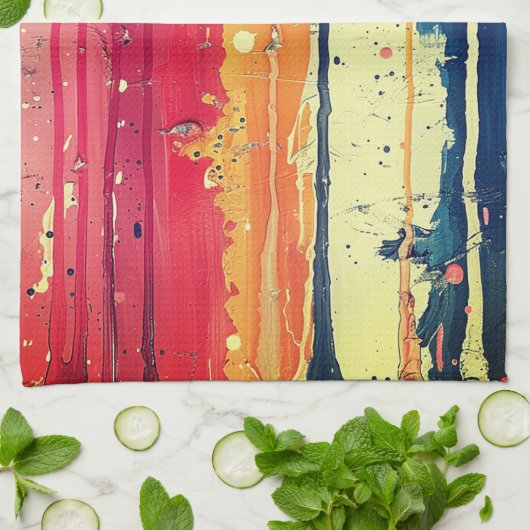 Abstraktes Paint Design auf Küchentüchern Geschirrtuch (Gefaltet)