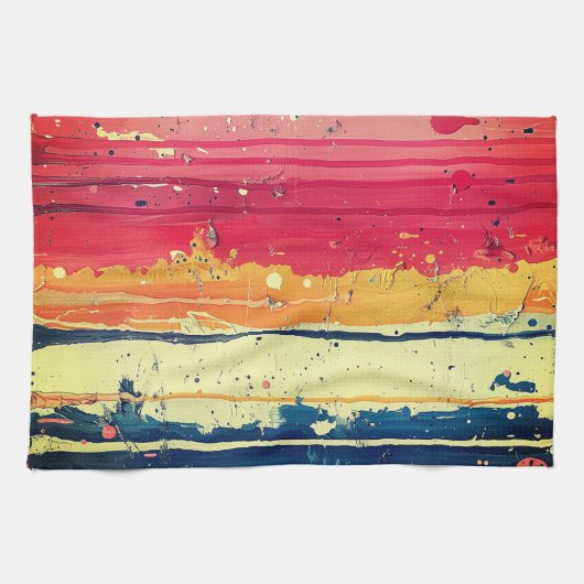 Abstraktes Paint Design auf Küchentüchern Geschirrtuch (Horizontal)
