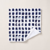 Abstraktes Paint Dot Square Boho Badetuch Set (Waschlappen)