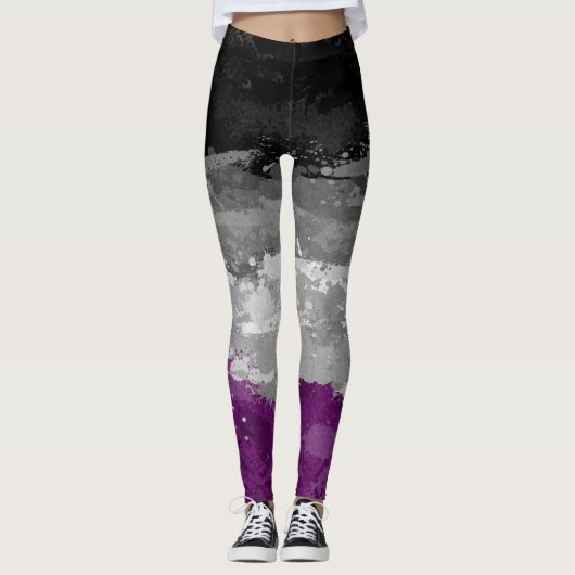 Abstraktes Paint Spritzer asexual Prilag-Flag-Must Leggings (Vorderseite)