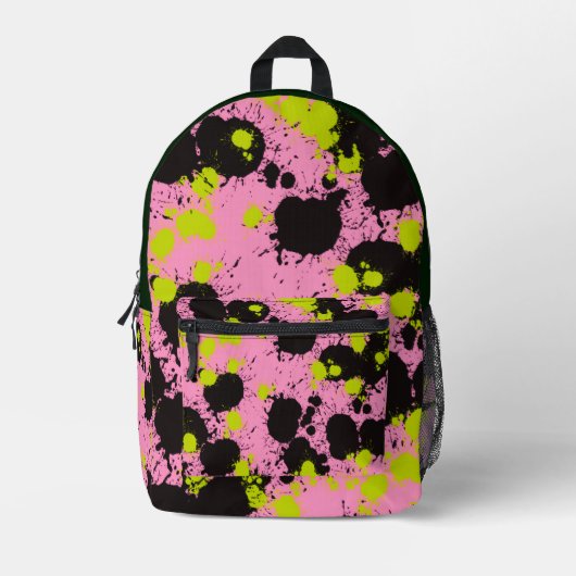 Abstraktes Paint Spritzer Muster Bedruckter Rucksack (Vorderseite)
