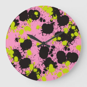Abstraktes Paint Spritzer Muster Große Wanduhr
