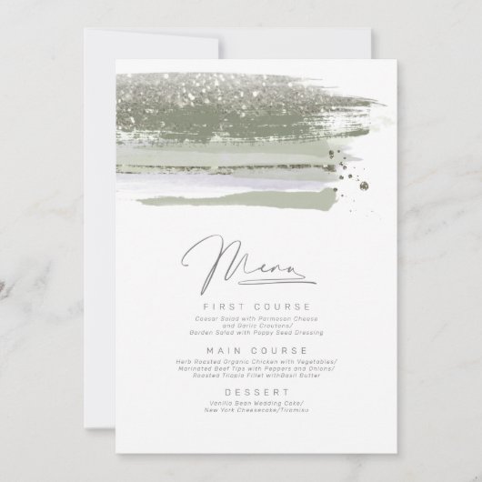 Abstraktes Paint Strokes Wedding Menu ID886 (Vorderseite)