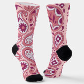 Abstraktes Paisley Muster in Pinks Blume Spitze Socken (Gewinkelt)