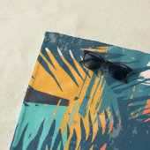 Abstraktes Palm Leaf Muster individuelle Name Bade Strandtuch (Beispiel)