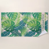 Abstraktes Palm Leaf Muster individuelles Textuch Strandtuch (Vorderseite)