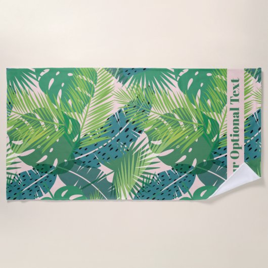 Abstraktes Palm Leaf Muster individuelles Textuch Strandtuch (Vorderseite)