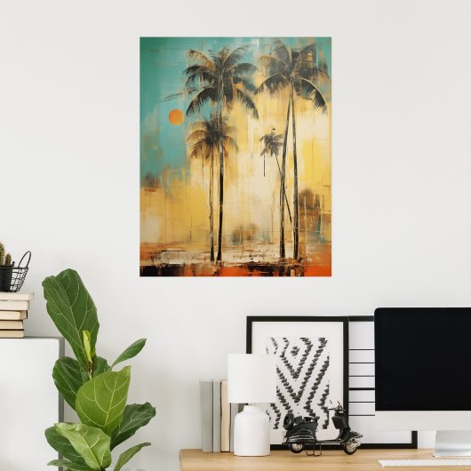 Abstraktes Palm Tree Poster (Heimbüro)