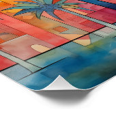 Abstraktes Palmbaumposter Poster (Ecke)