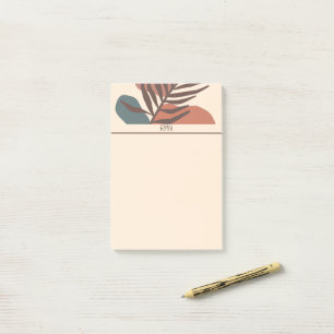 Abstraktes Palmblatt minimalistisches Kunstmonogra Post-it Klebezettel