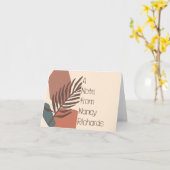 Abstraktes Palmenblatt moderne minimalistische Kun Karte (Gelbe Blume)