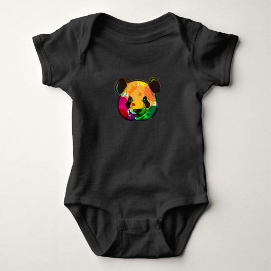 Abstraktes Panda Baby Strampler (Vorderseite)