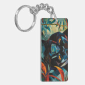 Abstraktes Panther Akryleckenfeld mit Namen Schlüsselanhänger (Vorderseite links)