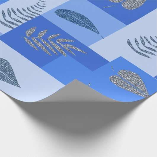 Abstraktes Papier mit blauem Leder Geschenkpapier (Ecke)