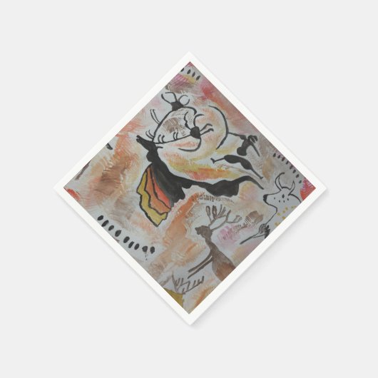 Abstraktes Papier über Höhlenkunst Serviette (Ecke)