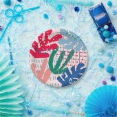 Abstraktes Papierpapier, rosa Teller (Party)