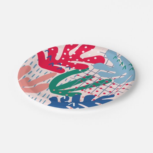 Abstraktes Papierpapier, rosa Teller (Schrägansicht)