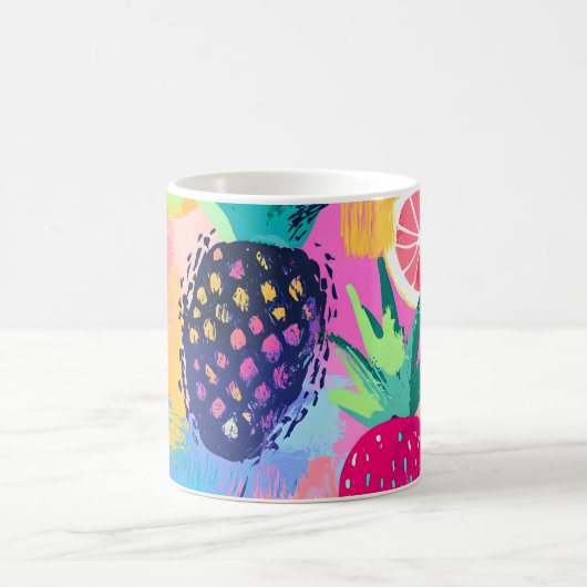Abstraktes Paradies für tropische Früchte Kaffeetasse (Mittel)