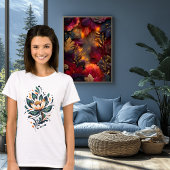 Abstraktes Parco delle camelie Lotus Blume T-Shirt
