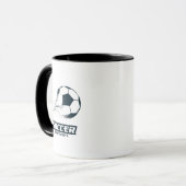 Abstraktes Partikel-Fußball-Turnier-Design Tasse (Vorderseite Links)