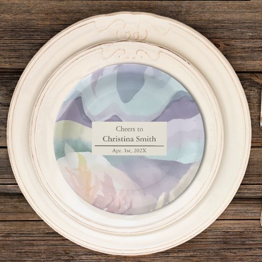 Abstraktes Party für die zeitgenössische Aquarellg Pappteller