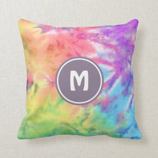 Abstraktes Pastel Rainbow Batik Gefärbte Krawatte Kissen