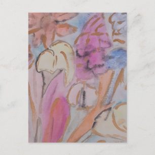 Abstraktes Pastell-Blumenmuster Postkarte