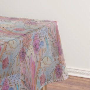 Abstraktes Pastell-Blumenmuster  Tischdecke