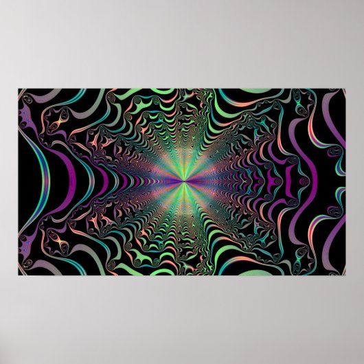 Abstraktes Pastell-Fraktal-Webposter Poster (Vorne)