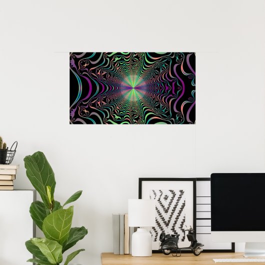 Abstraktes Pastell-Fraktal-Webposter Poster (Heimbüro)