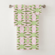 Abstraktes Pastell Grün und Rosa geometrisches Mus