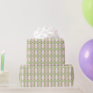 Abstraktes Pastell Grün und Rosa geometrisches Mus Geschenkpapier
