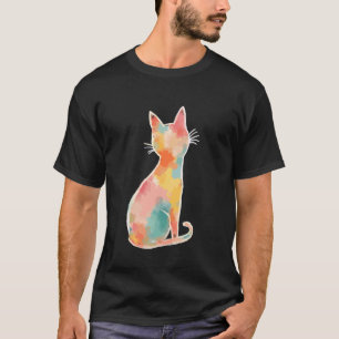 Abstraktes Pastell-Katze-Design für Katzenbesitzer T-Shirt