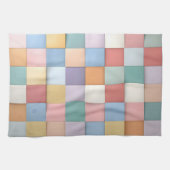 Abstraktes Pastell-Tile-Wandmuster Geschirrtuch (Horizontal)