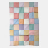 Abstraktes Pastell-Tile-Wandmuster Geschirrtuch (Vertikal)