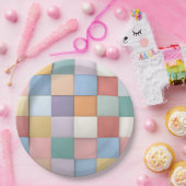 Abstraktes Pastell-Tile-Wandmuster Pappteller (Party)