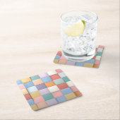 Abstraktes Pastell-Tile-Wandmuster Rechteckiger Pappuntersetzer (Vor Ort)
