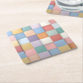 Abstraktes Pastell-Tile-Wandmuster Rechteckiger Pappuntersetzer (angewinkelt)