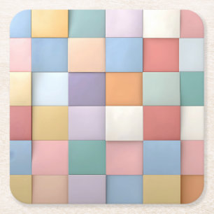 Abstraktes Pastell-Tile-Wandmuster Rechteckiger Pappuntersetzer