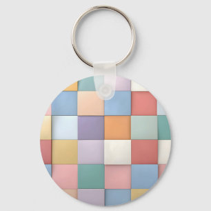 Abstraktes Pastell-Tile-Wandmuster Schlüsselanhänger