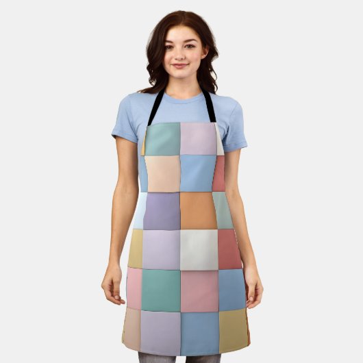 Abstraktes Pastell-Tile-Wandmuster Schürze (Getragen)