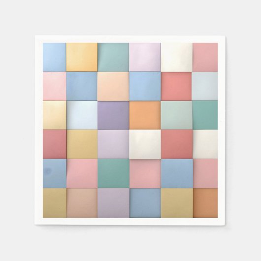 Abstraktes Pastell-Tile-Wandmuster Serviette (Vorderseite)