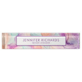 Abstraktes Pastell-Tintenmuster Personalisiert Namensplakette (Vorderseite)