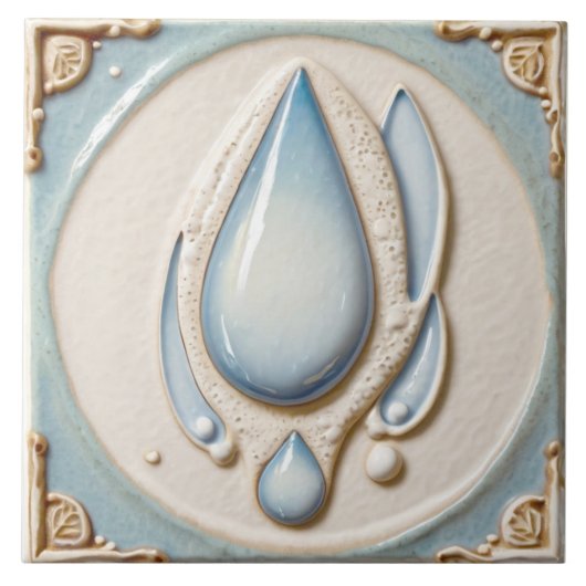 Abstraktes pastellblaues & weißes Badezimmer Fliese (Vorderseite)