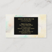 *~* abstraktes Pastellwatercolor-Glitzer-Goldfeld Visitenkarte (Rückseite)